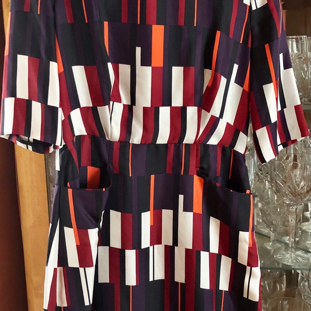 Rag & Bone Patterned Silk Sheath Dress Geometric 4